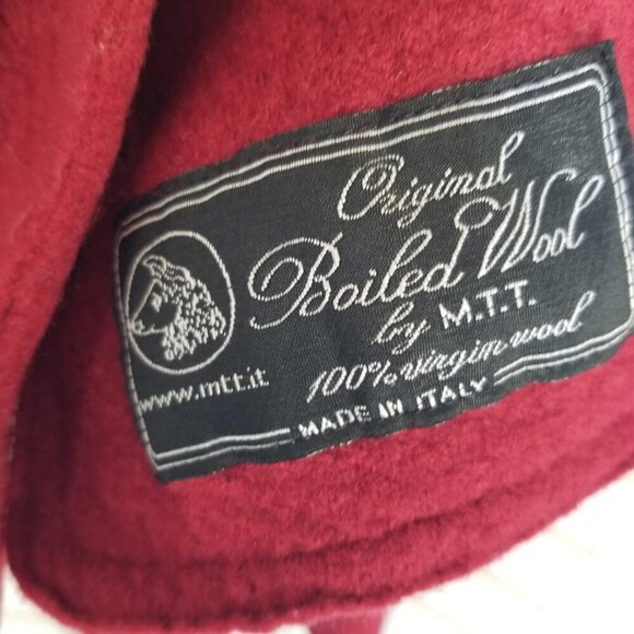 Elemente Clemente 100% Italian Boiled Wool Red Cardigan Sweater Coat Size 8 - Picture 4 of 12